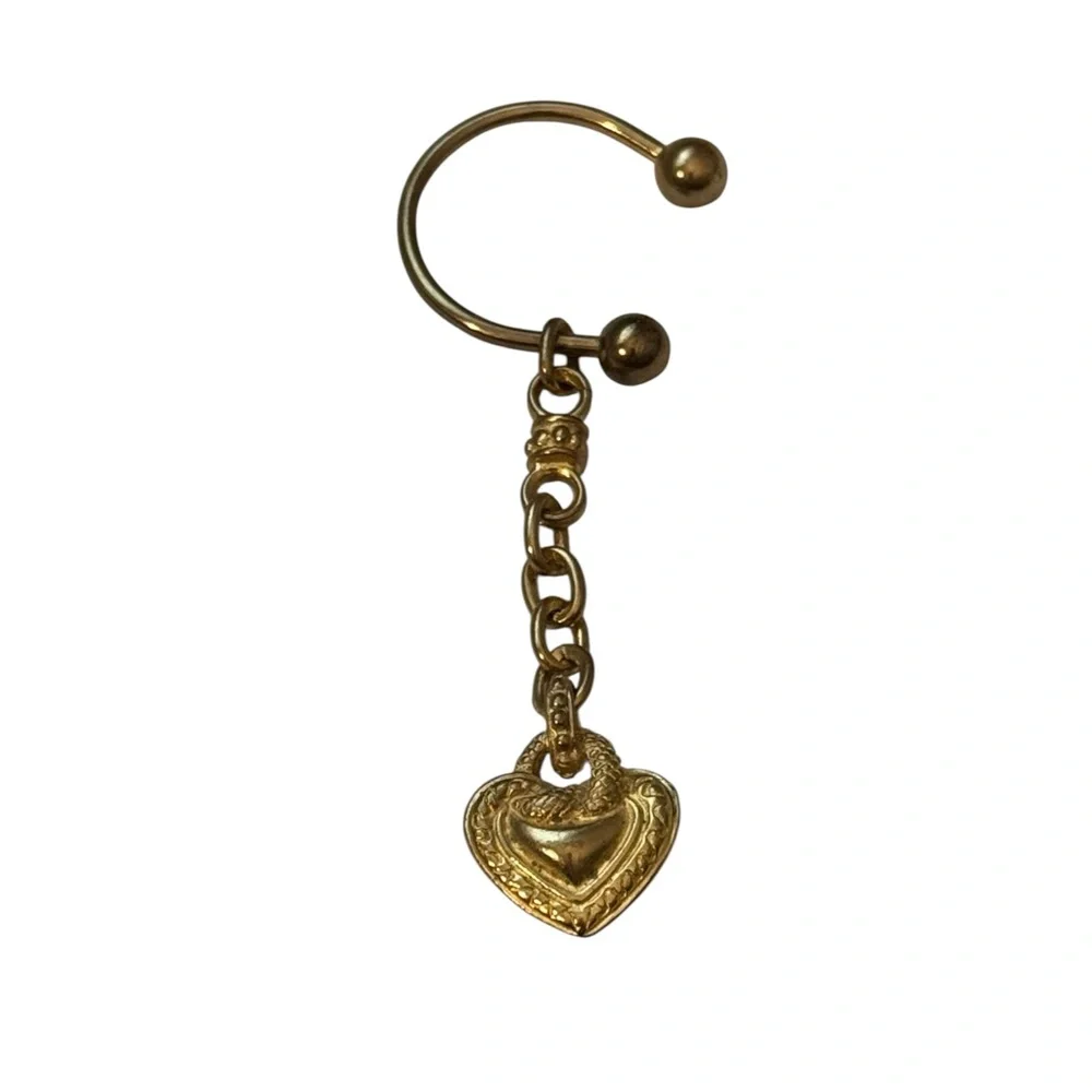 QVC Judith Ripka Gold Tone Heart Charm Keychain